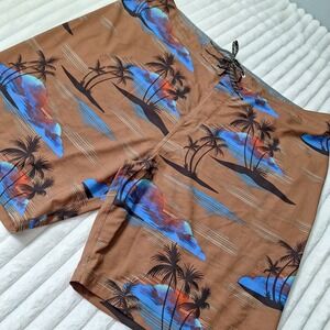 Hurley Phantom Boardshorts Mens 38 Tropical Beach Sunset Resort Vacation Cruise